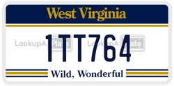 1TT764  license plate in WV