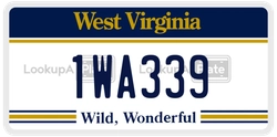 1WA339  license plate in WV