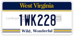 1WK228  license plate in WV