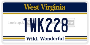 1WK228 license plate in West Virginia