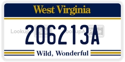 206213A  license plate in WV