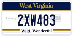 2XW483  license plate in WV