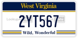 2YT567  license plate in WV