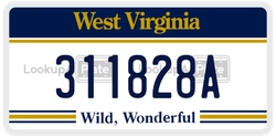 311828A  license plate in WV