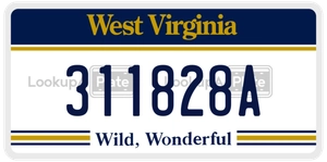 311828A license plate in West Virginia