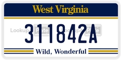 311842A  license plate in WV