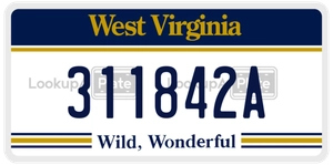 311842A license plate in West Virginia