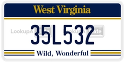 35L532  license plate in WV