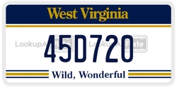 45D720  license plate in WV