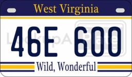 46E600 license plate in West Virginia