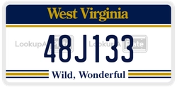 48J133  license plate in WV