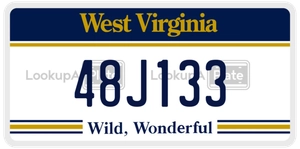 48J133 license plate in West Virginia