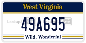 49A695 license plate in West Virginia