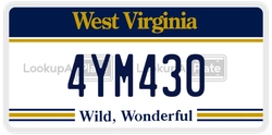 4YM430  license plate in WV