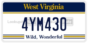4YM430 license plate in West Virginia