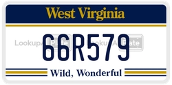 66R579  license plate in WV