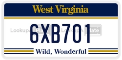 6XB701  license plate in WV