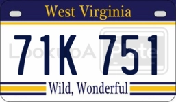 71K751 license plate in West Virginia