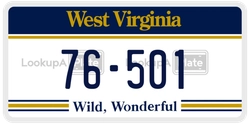 76-501  license plate in WV