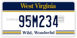 95M234  license plate in WV