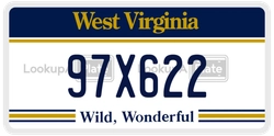 97X622  license plate in WV