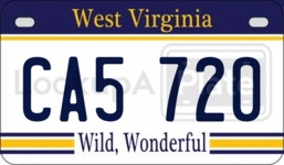 CA5720 license plate in West Virginia
