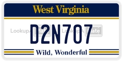 D2N707  license plate in WV