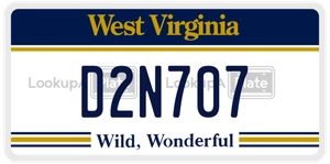 D2N707 license plate in West Virginia