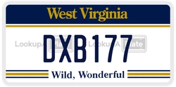 DXB177  license plate in WV