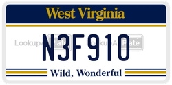 N3F910  license plate in WV