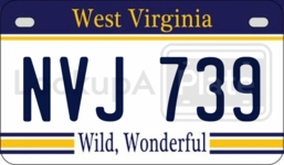 NVJ739 license plate in West Virginia