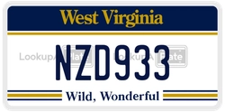 NZD933  license plate in WV