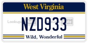 NZD933 license plate in West Virginia