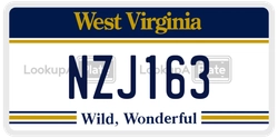 NZJ163  license plate in WV