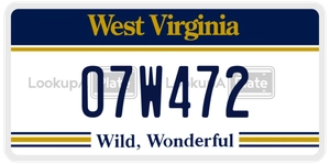 O7W472 license plate in West Virginia