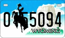 0155094 license plate in Wyoming