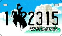 1122315 license plate in Wyoming
