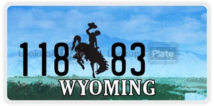 11883 license plate in Wyoming