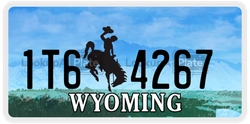 1T64267  license plate in WY