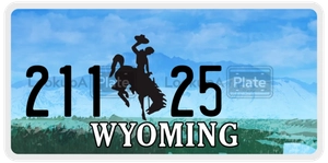 21125 license plate in Wyoming