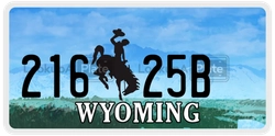 21625B  license plate in WY