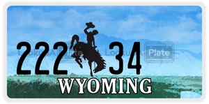 22234 license plate in Wyoming