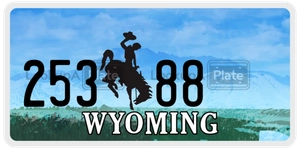 25388 license plate in Wyoming