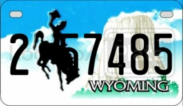 257485 license plate in Wyoming