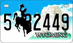 532449 license plate in Wyoming