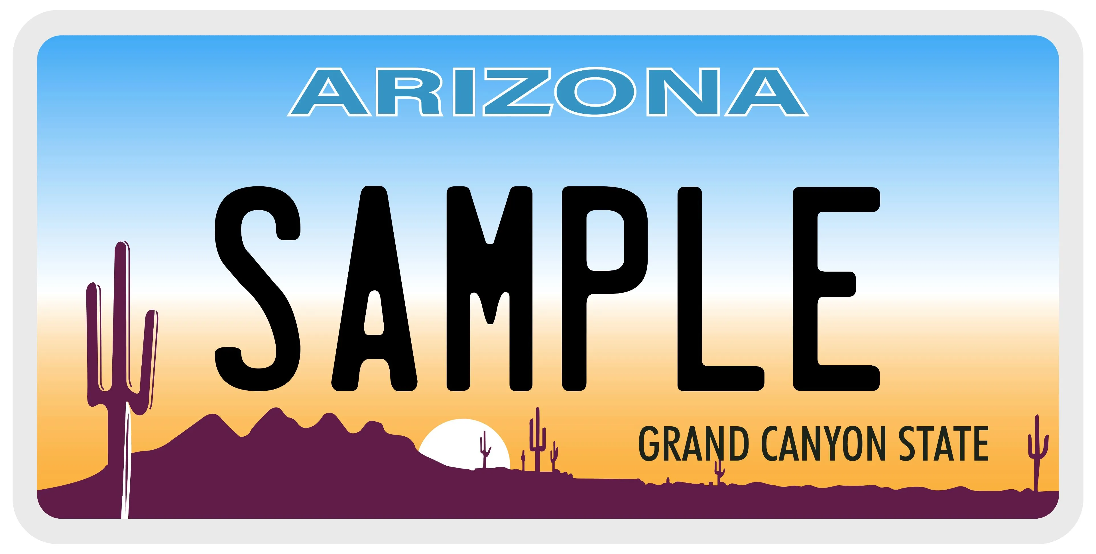 Sample Arizona License Plate