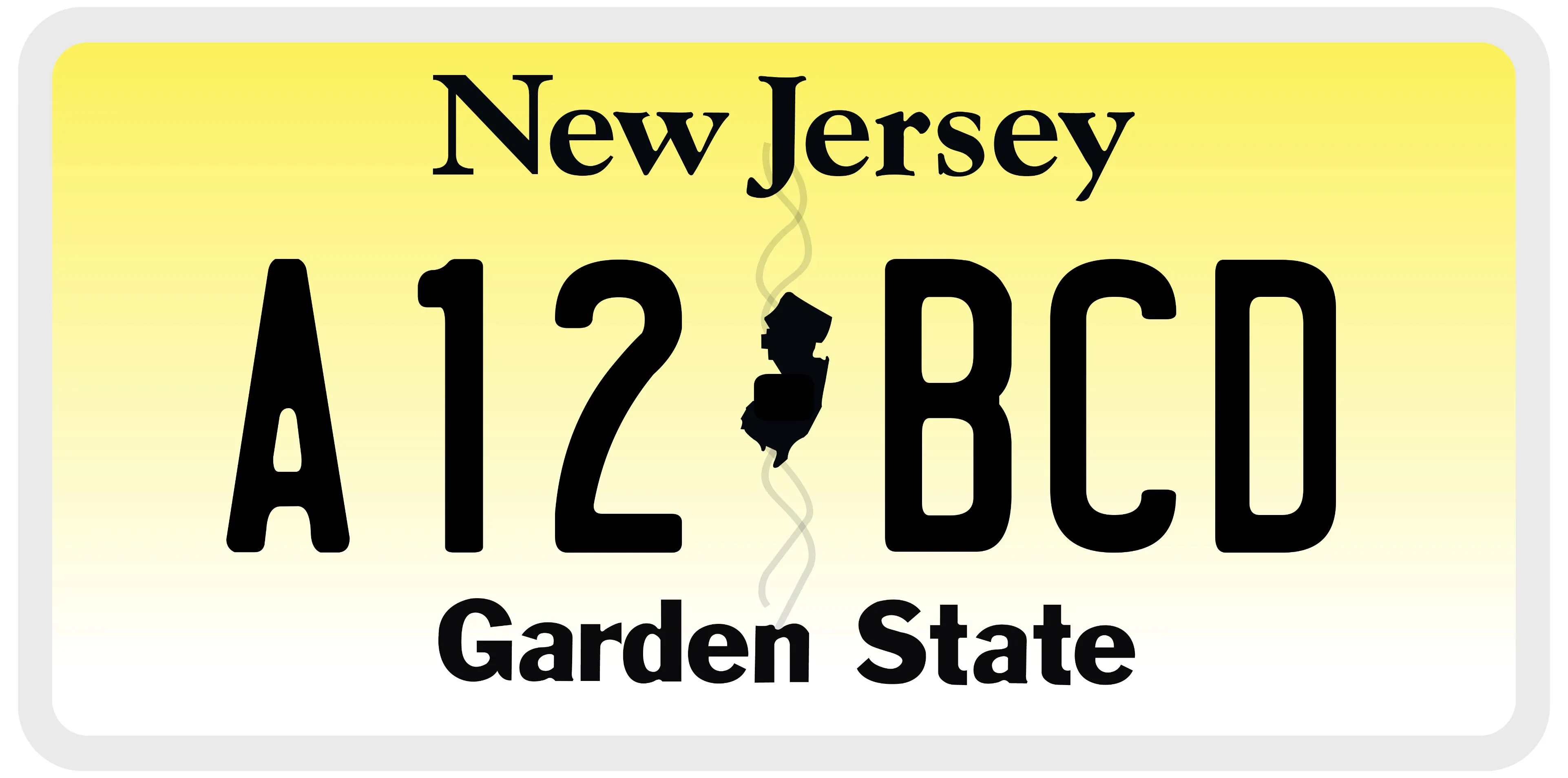 New Jersey License Plate Sample