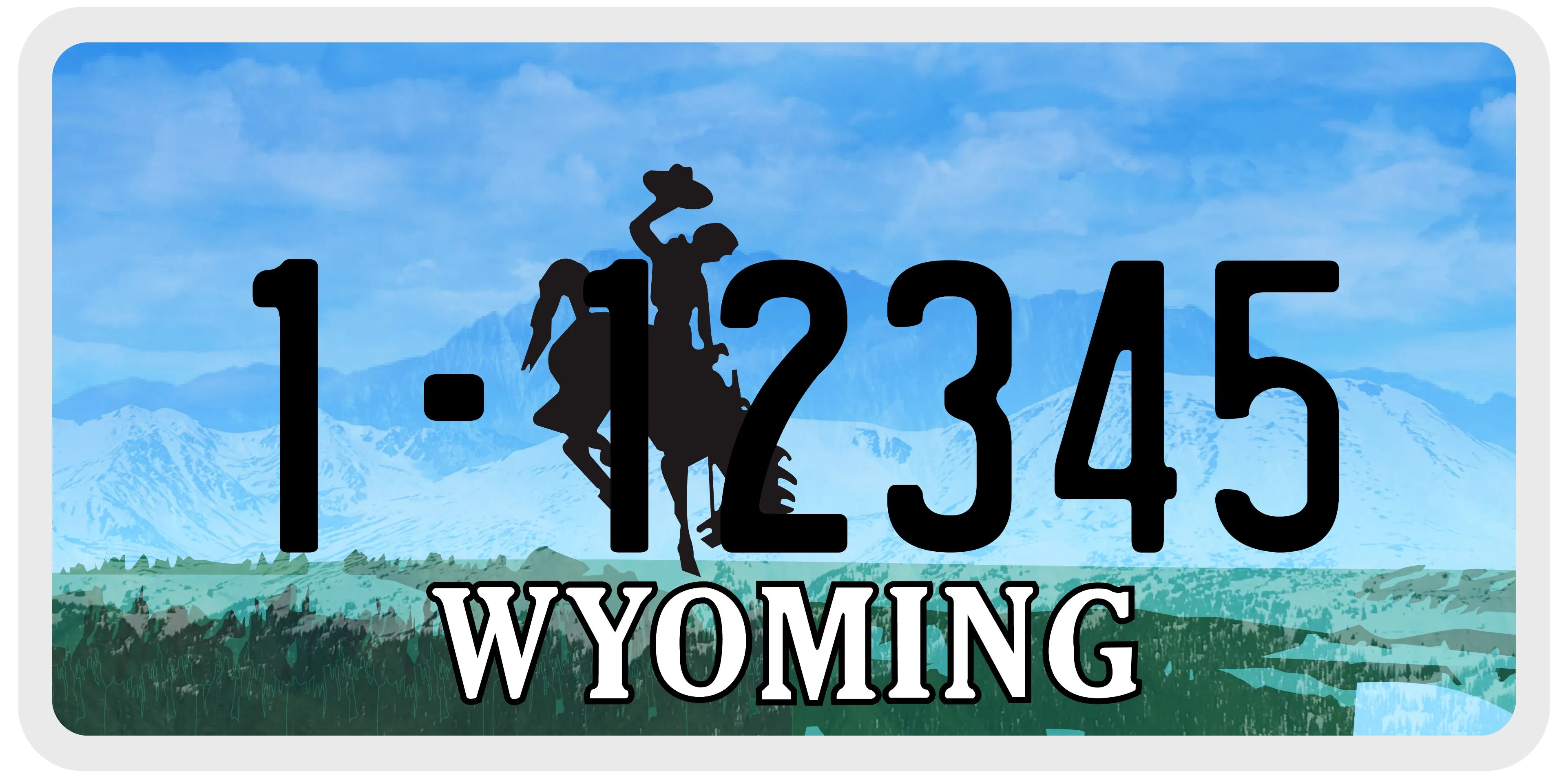 Wyoming standard license plate sample