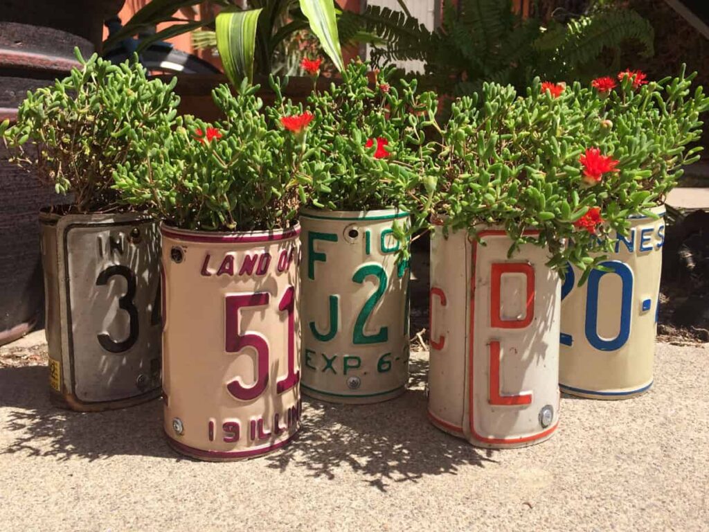 license plate planters