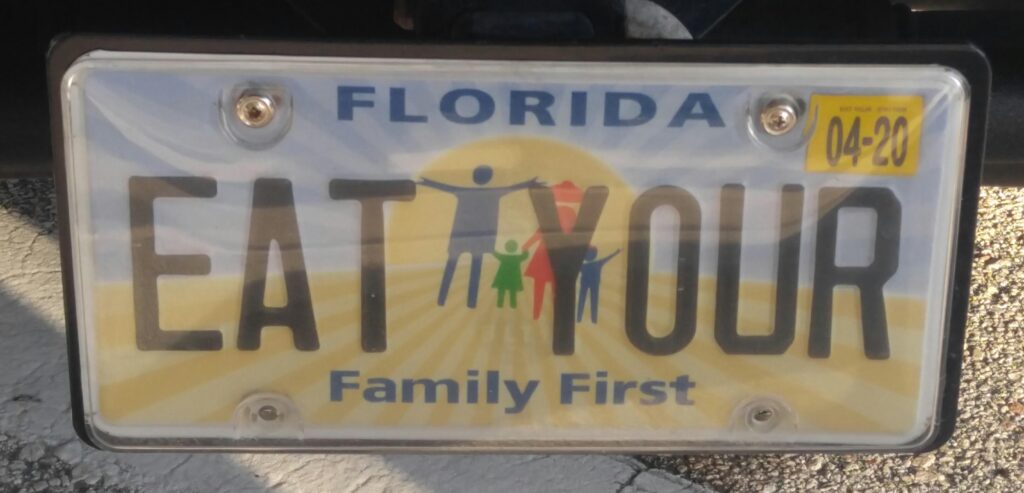 #14 EAT-YOUR FLORIDA License Plate